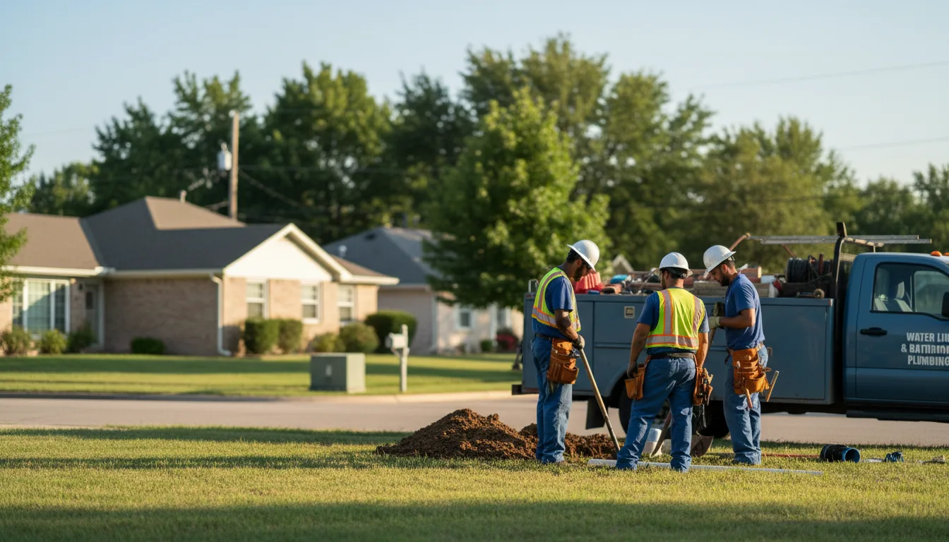Residential water line and bathroom plumbing service in Palm, PA